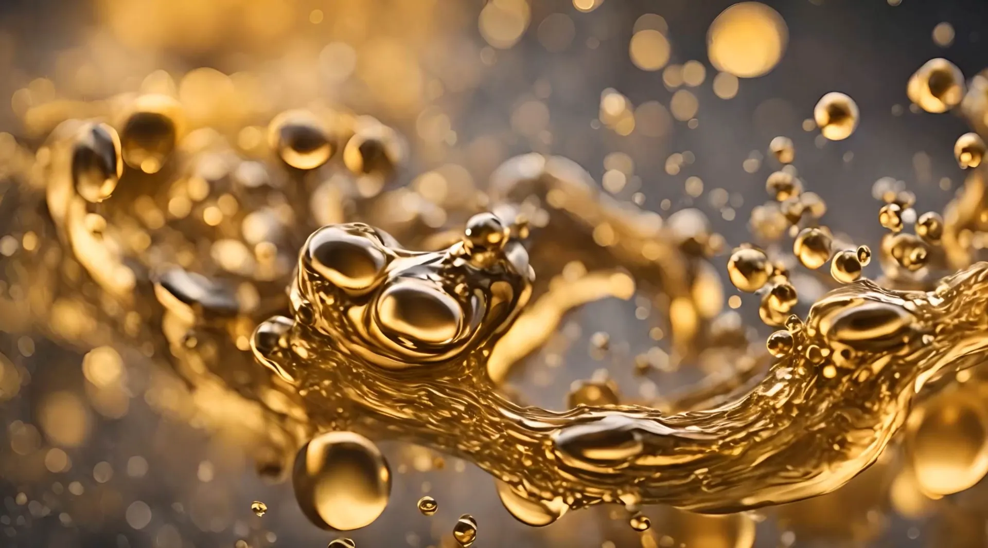 Gleaming Liquid Ambience Golden Particles Video